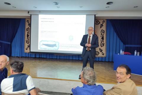 Trigueros durante su charla, ayer en Lorca.